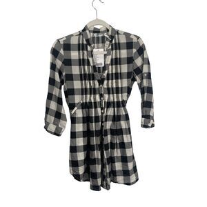 Kimchi Blue UO Black White Plaid Tunic Blouse Button Front Cottage Women Small